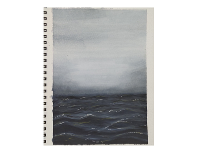 Watercolor painting - silent sea