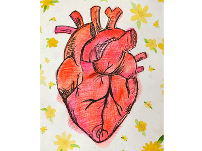 Watercolor painting - heart