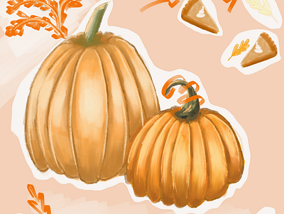 Pumpkin spice digital illustration digital painting digitalart illustration procreate stickers