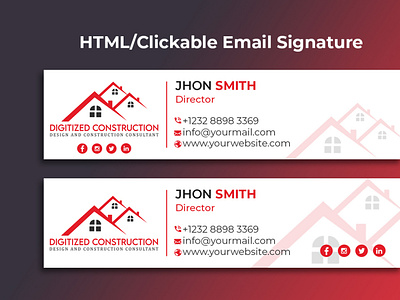 Modern Clickable HTML Email Signature ashikurrahman92 clickable design gmail signature html email signature modern outlook signature professional yahoo