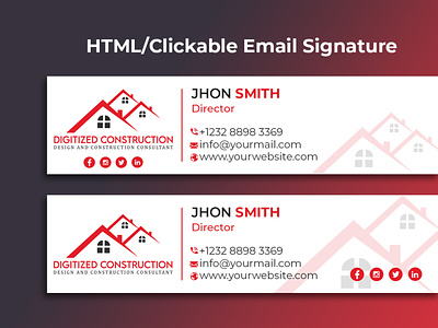 Modern Clickable HTML Email Signature