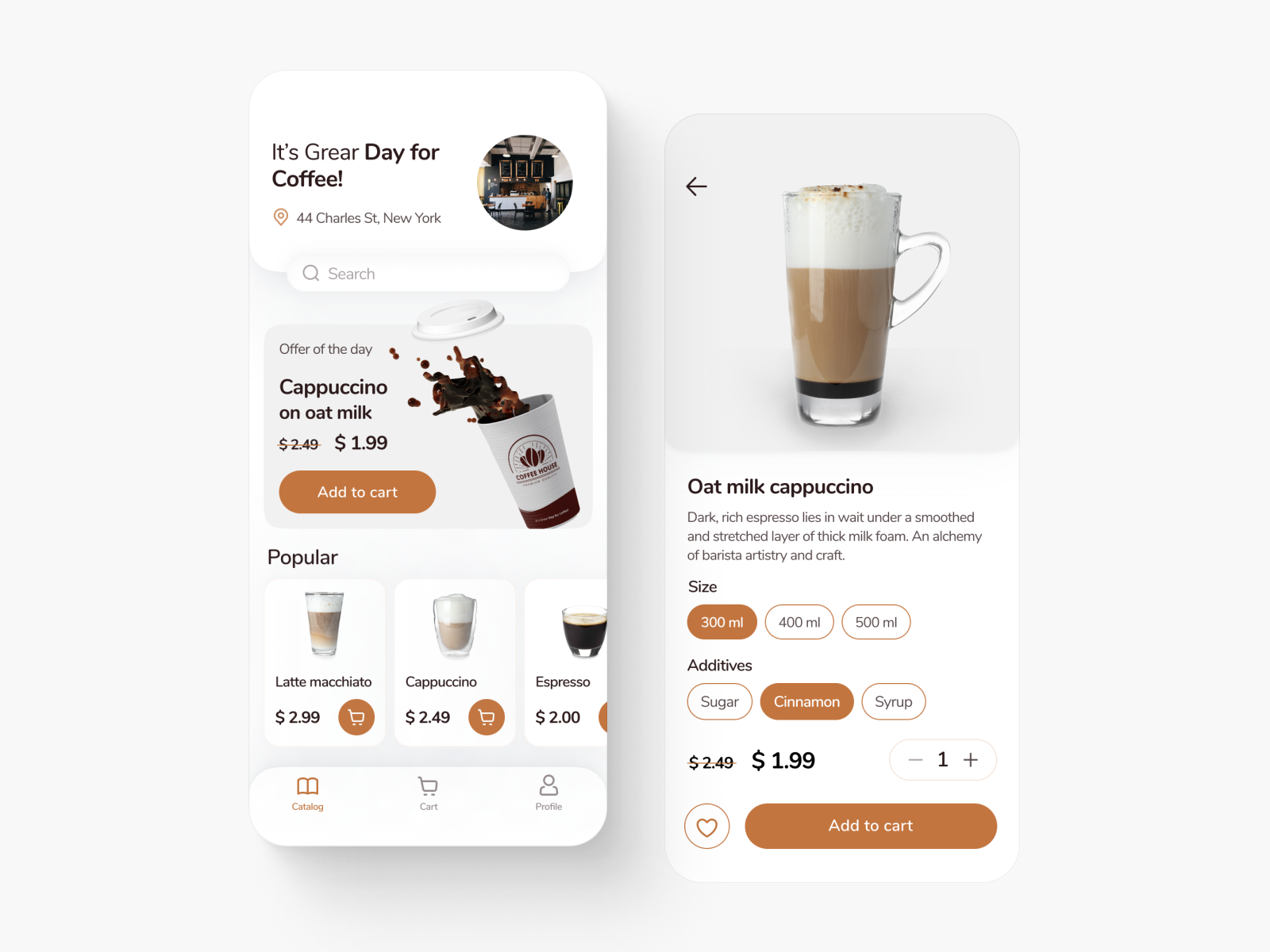 Coffee shop - Mobile App by Darya Vovk on Dribbble