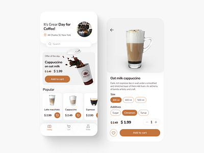 Coffee shop - Mobile App app coffee coffee shop design e commerce ui uiux ux