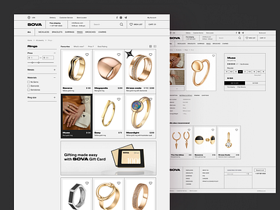 Jewelry E-commerce - Website concept catalog design e commerce figma jewelry online store product card redesign ring store ui website
