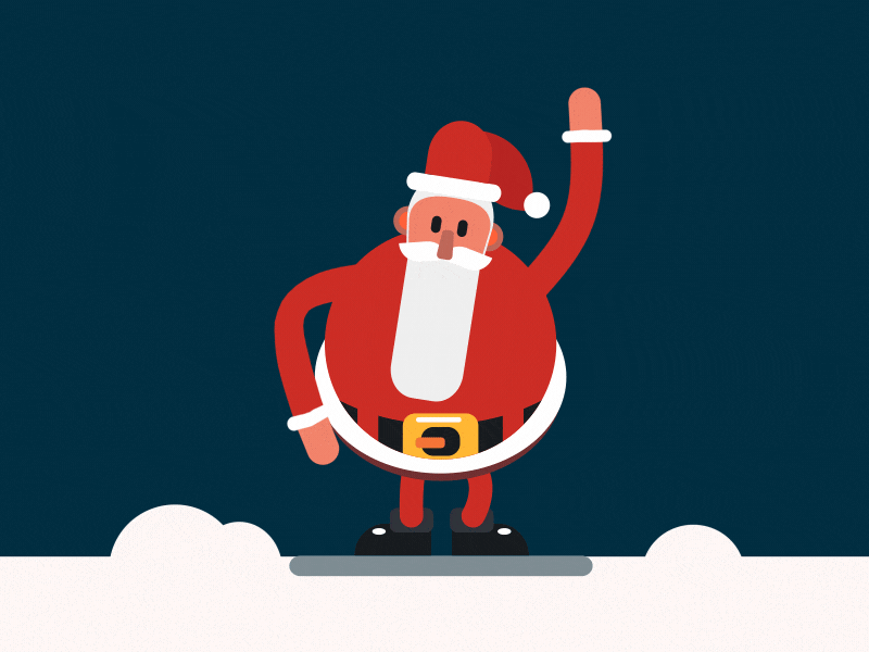 Sanat Claus Wave Dancing after effect animation christmas dance happy illustration illustrator loop santa santa claus snow wave