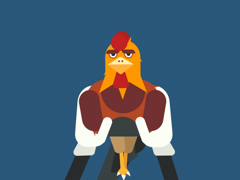 Chicken Stabilizer after effect animal animation bird character chicken duik face rig head rotation holding illustrator rotation stabilizer