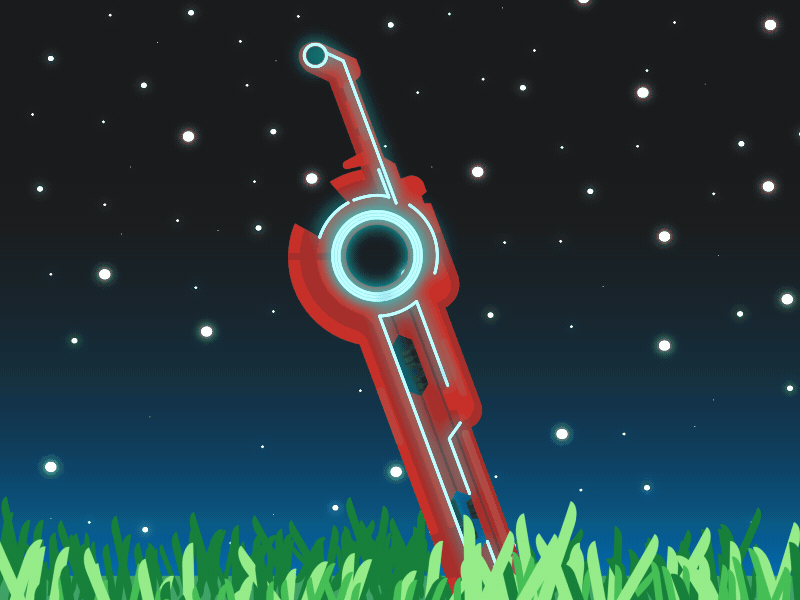 Monado Sword in the Fields after effect animation glow gras grass illustration illustrator loop shulk sword weapon xenoblade