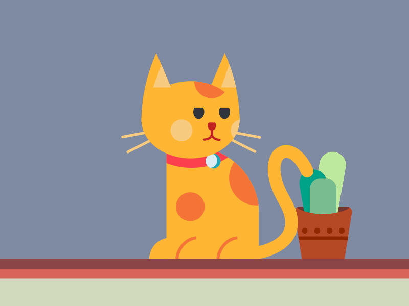 Cat drinking milk after effect animal animation cat drink garfield home illustration illustrator loop milk