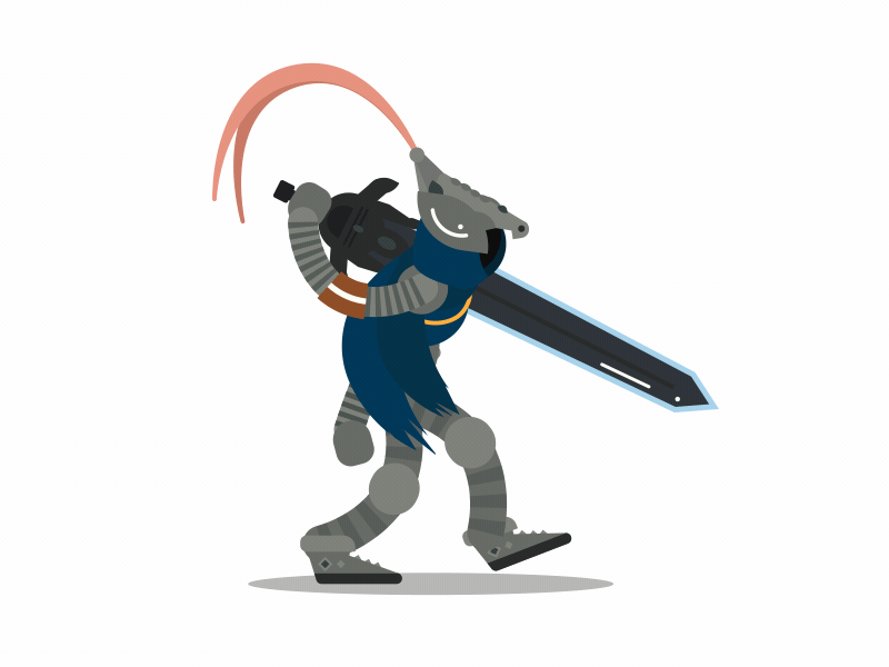 Artorias Sword Walk Cycle after effect animation dark souls illustration illustrator knight loop run sword video game walk walkcycle