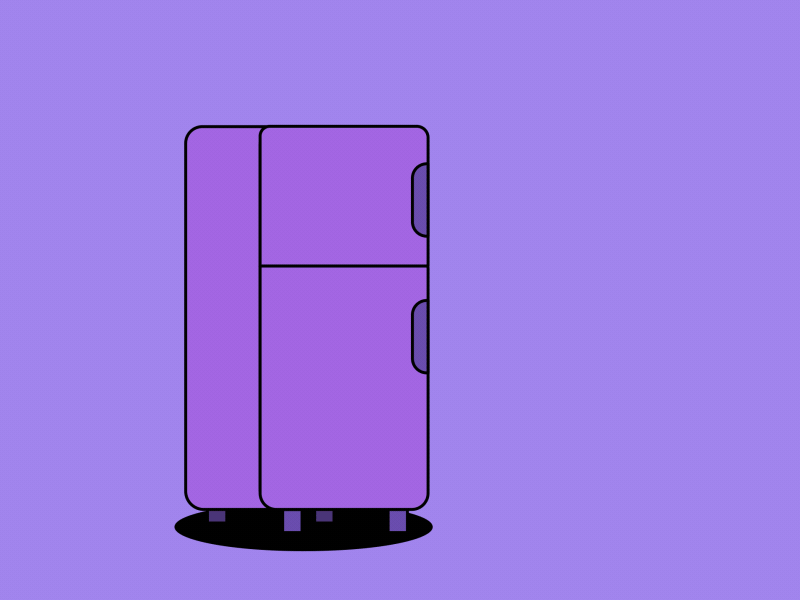 Sneaky magic trickstar with fridge after effect animation black magic cake cakeday dancing fridge illustrator loop magic markus motion motion design ninja rope sneaky spooky steal watermelon wizard