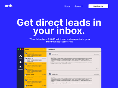 Arth - SEO Tool branding landing page saas ui vector