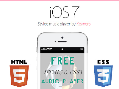 html5&css3 audio player audio css3 free freebie html5 ios7 iphone keyners minimal player smiple ui