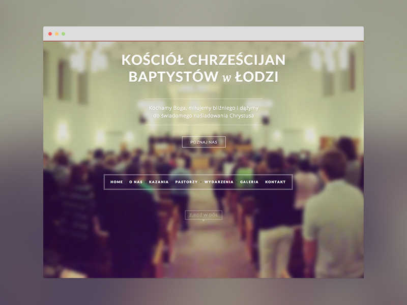 Small website refreshment kchb łódź baptyści baptist header webiste keyners simple elegant