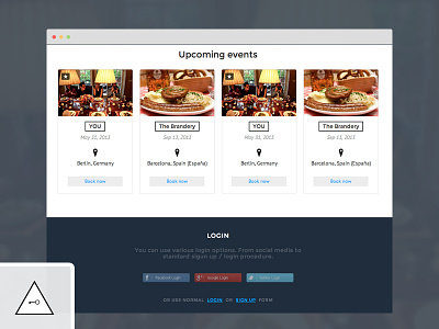 Website that never came to life.... browser food footer idea keyners login minimal simple website
