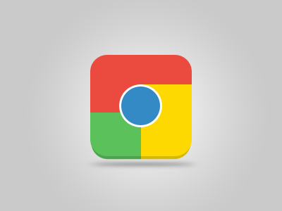 Chrome Icon - Freebie blue chrome design flat free freebie google green icon keyners red simple square style