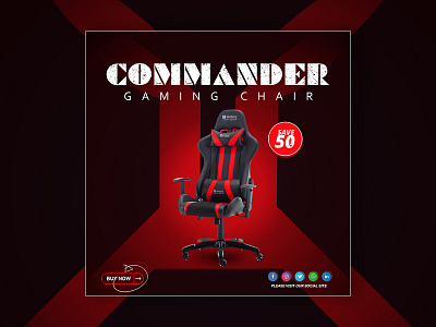 Commander Gaming chair social media banner design