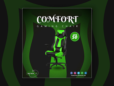 Comfort Gaming chair social media banner design