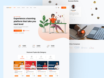 Brightskills.com E-learning website landing page ui design