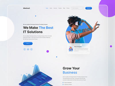 Abstract agency website landing page design