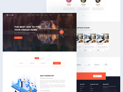 Real Estate Buy and sell website landing page ui