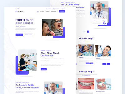 Dental Care medical website ui design