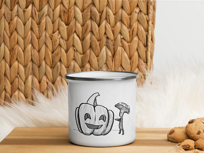 Pumpkin pie branding design illustration