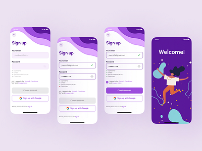 Sign up flow | UI design and prototype app figma mobile ui prototype sign up ui design