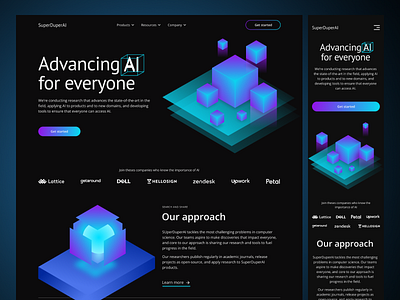 AI Company | Landing Page (UI design) and Illustrations