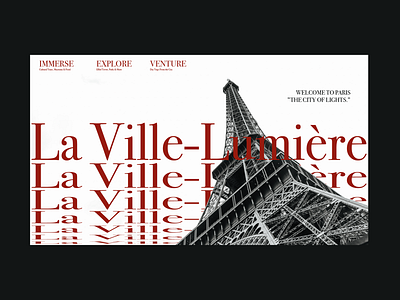 La Ville-Lumière Landing Page city of light digital nomad freelance lansing page paris remote year travel yb boring yb design in transit
