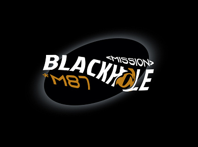 Mission Blackhole *M87 blackhole branding icon illustration logo outer space space typography vector