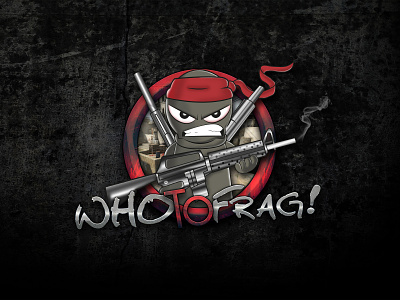 Who To Frag - WTF Gaming Clan logo counterstrike csgo frag gaming logo m4a4 to who
