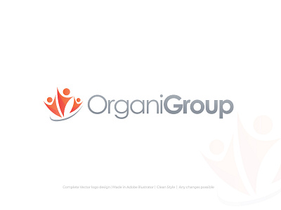Organi Group Logo design logo minimalist people