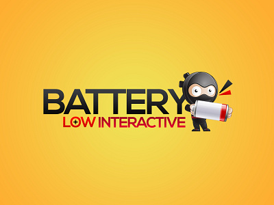Battery Low Interactive Logo battery design interactive logo low