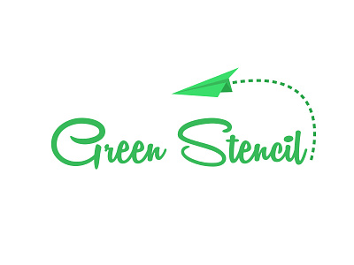 Green Stencil Logo green logo paper plane