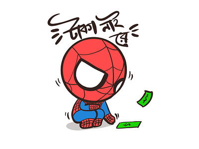 Spooderman No Money branding character design flat icon illustration logo mascot minimalist vector