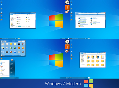 Windows 7 Modern theme for Windows 10 icon iconpack iconpackager ipack pack shellpack skin skinpack style suite theme themepack transformation uxstyle uxtheme visual visualstyle windows windows10 windows10themes