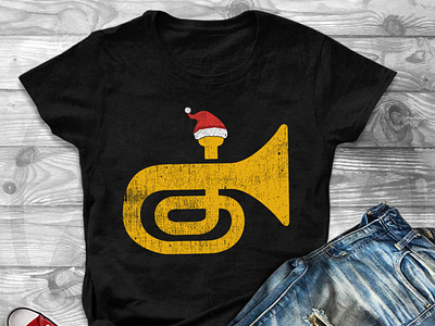 Funny Tuba Santa Hat Cute Christmas Gift Long Sleeve