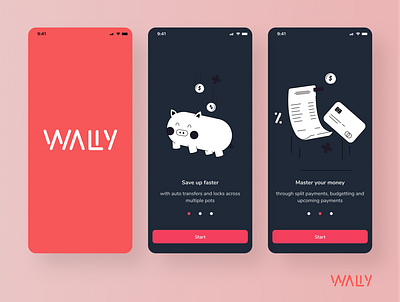 Dark Mode | Wally app dark dark mode light mode mobile app money online banking transfer ui ui design ux ux design wallet wally