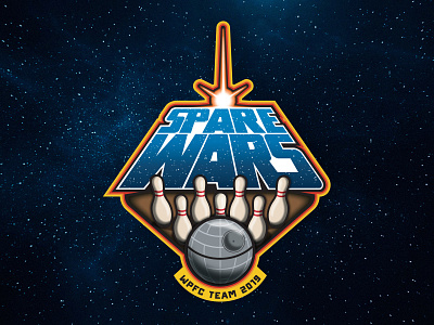 Spare Wars bowling branding death star logo space sports vintage