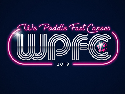 WPFC disco logo neon retro sports sports branding team