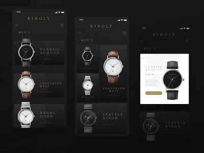 Shopping adobe adobexd app kingly masonry mobile mobileapp shopping ui design uidesign watches xd