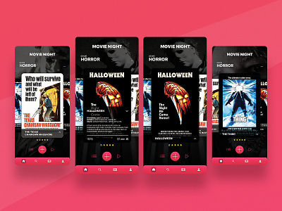 Movie Night adobe adobexd app apps film films halloween horror iphone movie movies spooky texas thing ui uidesign ux uxdesign video xd