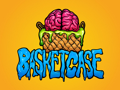 Basket Case basket basket case brain logo slime