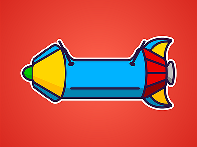 Astro Orbiter disney world rocket ship vector illustration