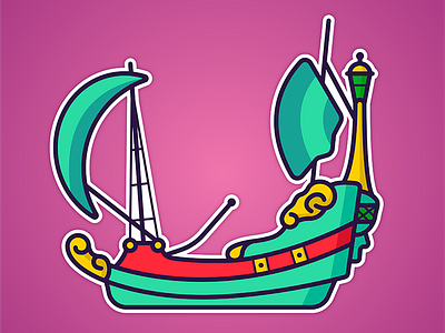 Peter Pan's Flight boat disney disney world illustration peter pan pirate ship ride sticker vector