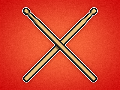 Drumsticks adobe drum drums drumsticks icon icons illustration music red sticks vector x