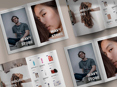 Magazine Wavy Store branding graphic design layout magazine ui