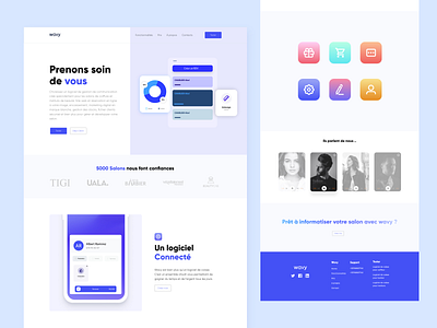 Wavy landing page design figma graphic design layout