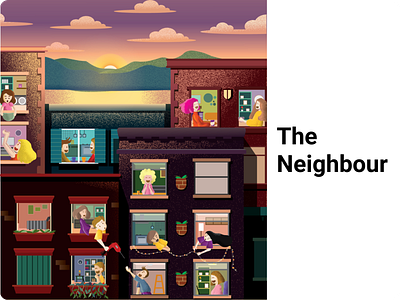 The Neighbour design doodle illustration neighbour vector
