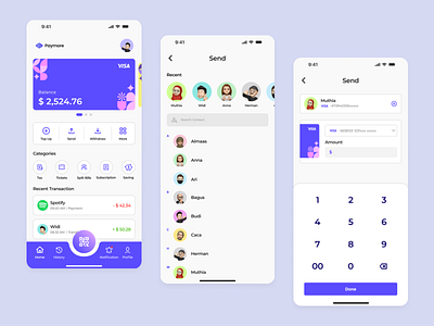 Paymore - E Wallet App design ewallet landing mobile money ui wallet